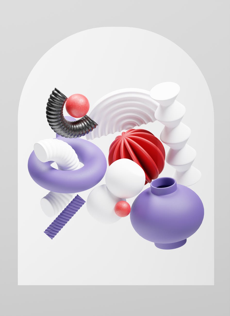 plastic objects against white background