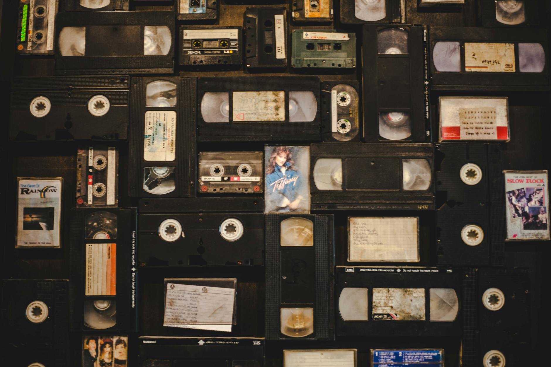 a variety of vhs tapes