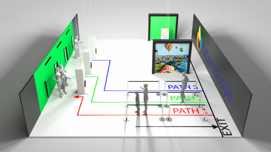 3d preview of a photobooth activation for Futuroscope